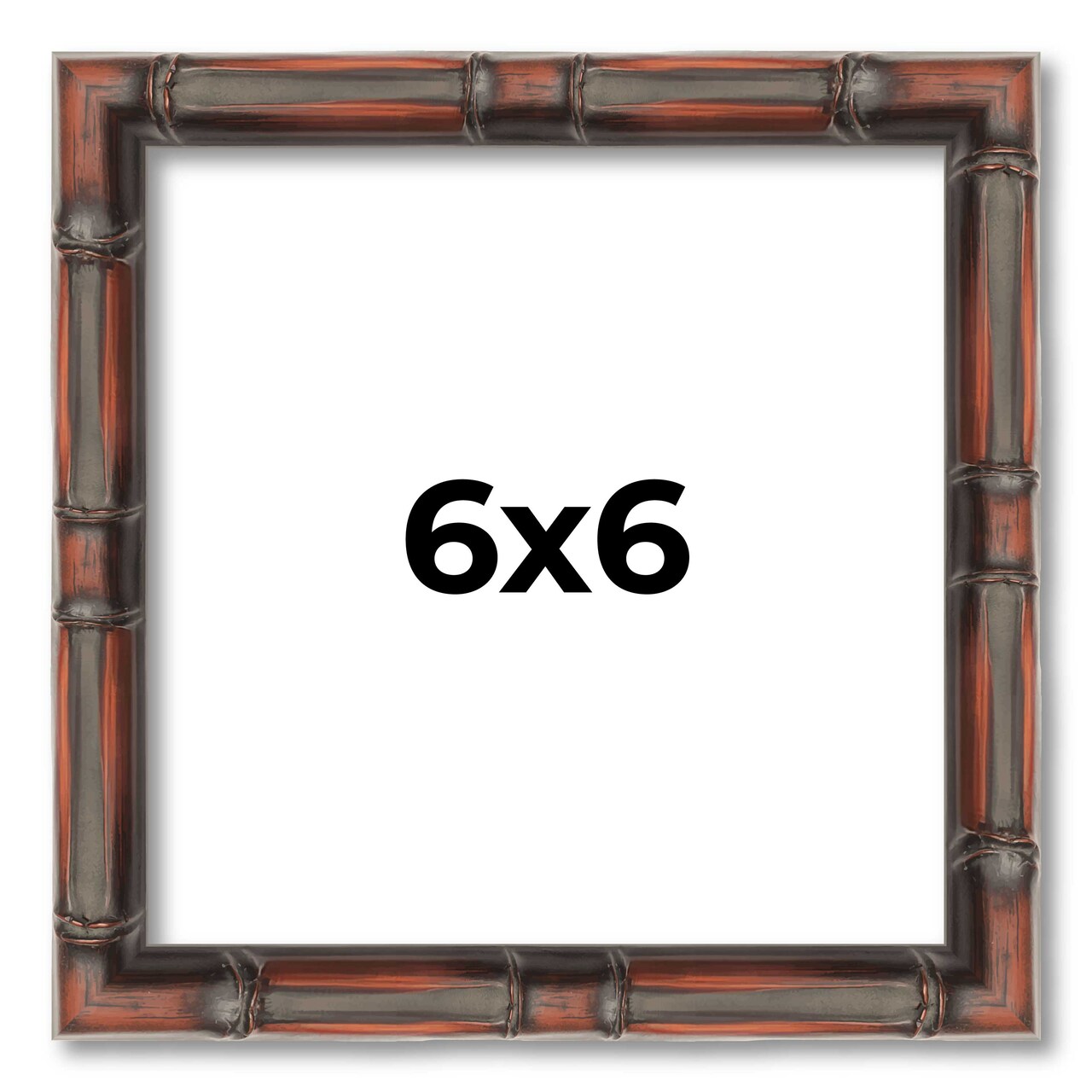 6x6 Bamboo Picture Frame with UV-Resistant Acrylic & Acid Free Backing, Available in 4 Finishes - Brown, Black, Gold, and Natural